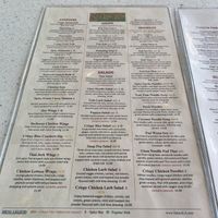 Extensive Menu  at Salaya Plant-Based Kitchen in Los Angeles
