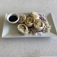 Steamed Dumplings (Didn’t Have a Chance) 😛  at Salaya Plant-Based Kitchen in Los Angeles