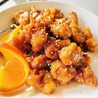 Crispy orange chickun  at Salaya in Los Angeles