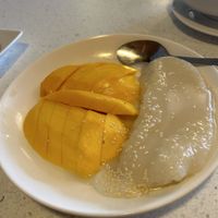 Not the most photogenic item, but absolutely delicious! Mango and sticky ricee  at Salaya in Los Angeles