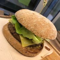 Burger at Loving Hut in Louvain-la-neuve