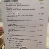 Menu at Loving Hut in Louvain-la-neuve