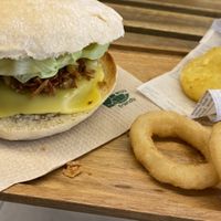 Cheese béarnaise et rings   at Loving Hut in Louvain-la-neuve