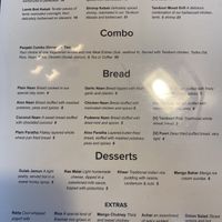 Menu at Panjabi Tadka in Springfield