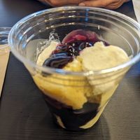 Lemon blueberry dessert at Yumzio Bistro in Greensburg