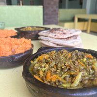 Flavoursome Lentil Tagine 🥄 (cooked perfectly), Sweet Mashed Potatoes with Skin On 🍠 at Wannas Art Cafe in Luxor