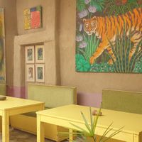 Inside at Wannas Art Cafe in Luxor