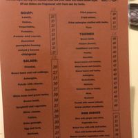 Food menu at Wannas Art Cafe in Luxor