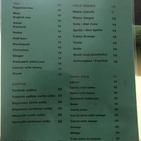 Drinks menu at Wannas Art Cafe in Luxor