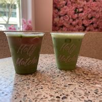 strawberry matcha & lavender matcha   at Holy Matcha - Downtown in San Diego