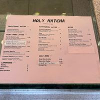 menu   at Holy Matcha - Downtown in San Diego