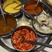 Fully vegan condiments for poppadoms at Indus Express in Stourbridge