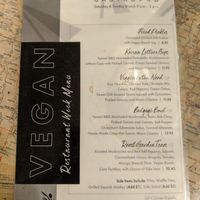 Vegan menu at Odyssey Gastropub in Colorado Springs