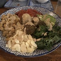 Self love bowl with falafel and tahini   at Azulëo in Manuel Antonio