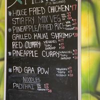 Food menu on 12.21.21 at The Thai and Smoothie Place in Waimea