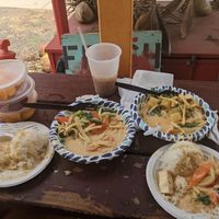 Red and pineapple curry with thai iced tea at The Thai and Smoothie Place in Waimea