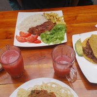 Steak / vegan tacos / spaghetti at Govinda Gopal - Govindas  in Quito