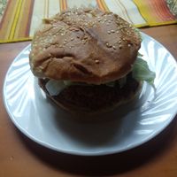 Lentil burger at Govinda Gopal - Govindas  in Quito