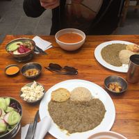 Main, soup and salad at Govinda Gopal - Govindas  in Quito
