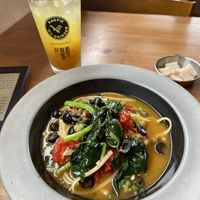 this was a pork option altered to make vegan at Pasta Studio Jeju in Seogwipo