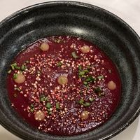 Beetroot soup with grapefruit and quinoa   at Paradiso Pure Living Vegan Hotel in Kastelruth