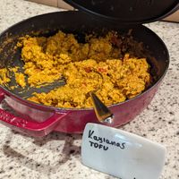 Tofu at breakfast at Paradiso Pure Living Vegan Hotel in Kastelruth