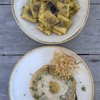 Paccheri a la Carbonara & Fried Egg  at Paradiso Pure Living Vegan Hotel in Kastelruth