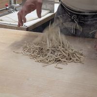 Handmade ramen noodles at Menya Shichisai in Tokyo