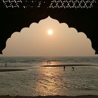 The view from the restaurant. at Chia Lounge in Morjim