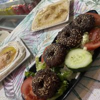 Hummus, Tahin, Falafel.   at Damasquino in Cordoba