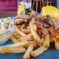 Vegan fish and chips at The Kings Arms in Nuremberg