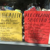 Sign at Creative Health Food Store in New York City