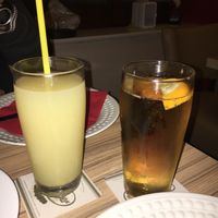 Ginger Ale and Coconut Pineapple drink at Yogi-Haus in Berlin