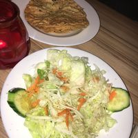 Salad and crackers at Yogi-Haus in Berlin