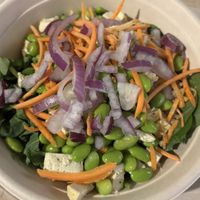 Siam I am salad. Last of the tofu. No onions so subbed red onions. No dressing-had alternate on side    at AUS - MAD Greens - Barbara Jordan Terminal in Austin