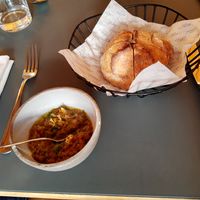Bread with "Tunke" paste at Neue Taverne in Zurich