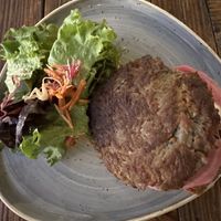 Veggie patty on potato hashbrown    at Lagoonies Bistro & Bar in Cole Bay