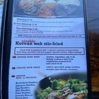 Korean menu  at Ying's in Hyannis