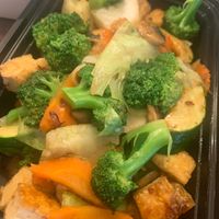 Tofu stirfry (served with white rice) - advise vegan for no fish sauce  at Bay View Thai Kitchen in Depoe Bay
