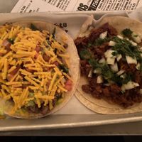 Imposo taco and vegan Chorizo taco at Dirty Taco + Tequila in Wantagh