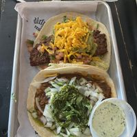 Vegan tacos!! Not sure if dipping sauce is vegan tho   at Dirty Taco + Tequila in Rockville Centre