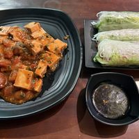 Tofu with Tomato Sauce & Fresh Spring Rollss  at Sophie Homy in Dong Hoi