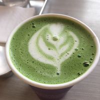 Matcha latte with oat milk  at Matcha Gracias in Barcelona