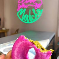 matcha doughnut YUMMY at Matcha Gracias in Barcelona