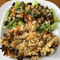 Vegan version of the fish and cream Portuguese specialty   at Vegan Box in Faro