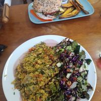 Vegalhau (and Tofu burger in the background). at Vegan Box in Faro