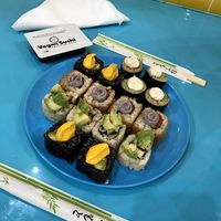 4 different rolls at Vegan Sushi in Buenos Aires
