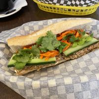 vegan vegepate banh mi  at Café Pékoe in Quebec