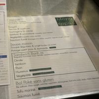 Menu   at Café Pékoe in Quebec