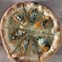 Butternut squash sage pizza with vegan cheese   at Dangerous Minds Brewing Co in Pompano Beach